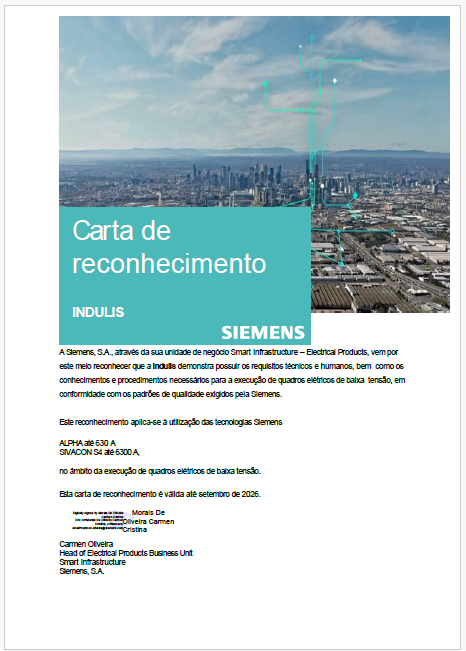 Carta de Reconhecimento Siemens