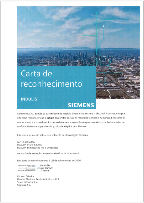 Carta de Reconhecimento Siemens com S8